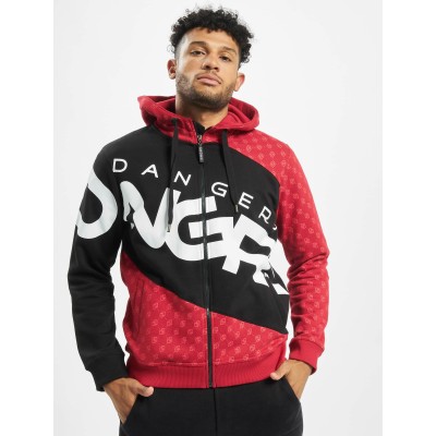 Dangerous DNGRS mikina pánská Zip Hoodie Big Logo in black nadměrná velikost