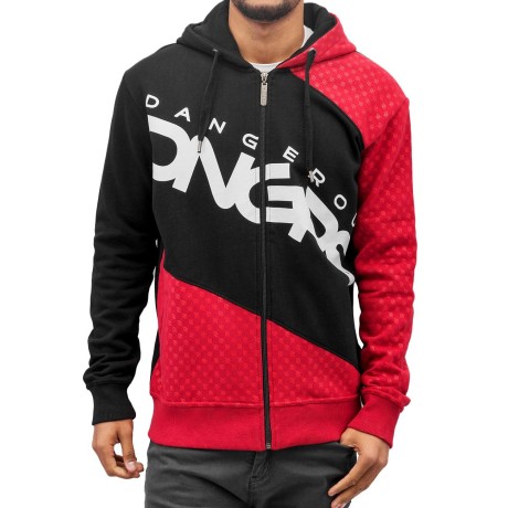 Dangerous DNGRS mikina pánská Zip Hoodie Big Logo in black nadměrná velikost