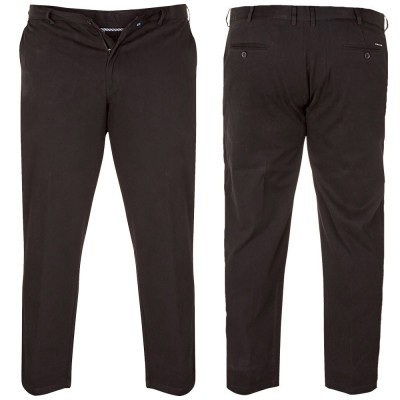 Pánske nadmerné čierne nohavice D555 BRUNO – komfort, štýl a perfektný strih pre väčšie postavy, pohodlne nohavice