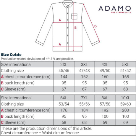 ADAMO pánska košeľa 179400 Comfort Fit