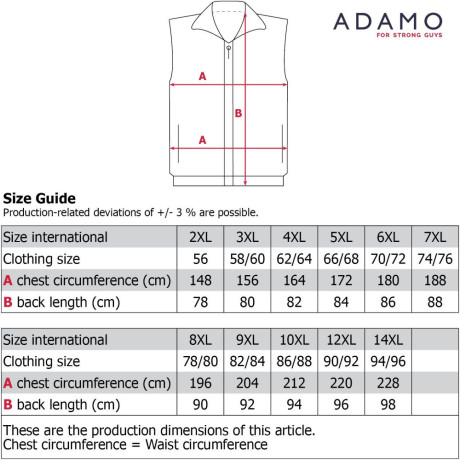 ADAMO pánska vesta 159207 nadmerná veľkosť