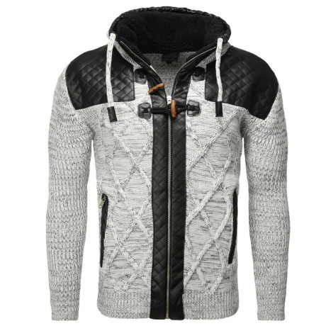 CARISMA svetr pánský 7293 s kapucí, zapínání na zip