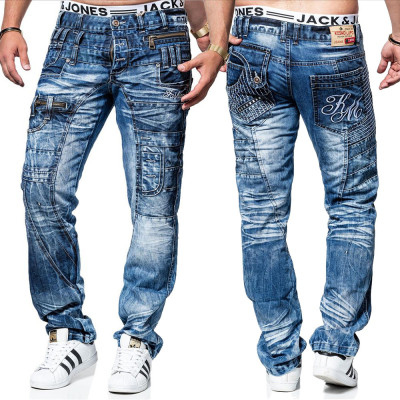 KOSMO LUPO kalhoty pánské KM020 L:32 jeans džíny regular fit