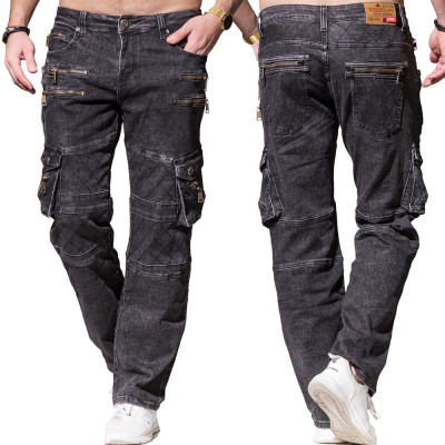 KOSMO LUPO kalhoty pánské KM060-1 L:32 jeans džíny kapsáče
