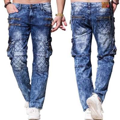 KOSMO LUPO kalhoty pánské KM060 L:32 jeans džíny kapsáče
