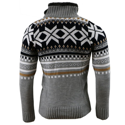 CARISMA svetr pánský 7011 límec s kožíškem zapínání na knoflíky