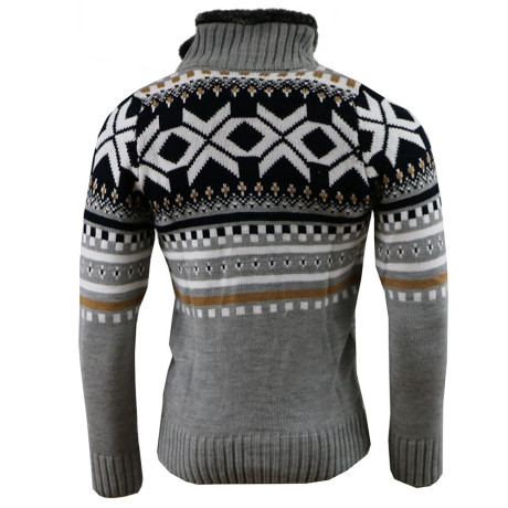 CARISMA svetr pánský 7011 límec s kožíškem zapínání na knoflíky