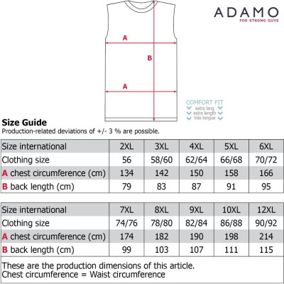 ADAMO tričko pánske CF 129410 nadmerná veľkosť (až 214 cm)