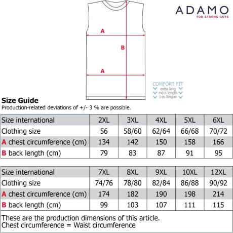 ADAMO tričko pánske CF 129410 nadmerná veľkosť (až 214 cm)