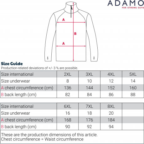 ADAMO tričko pánske 129213 funkčné nadmerné veľkosti