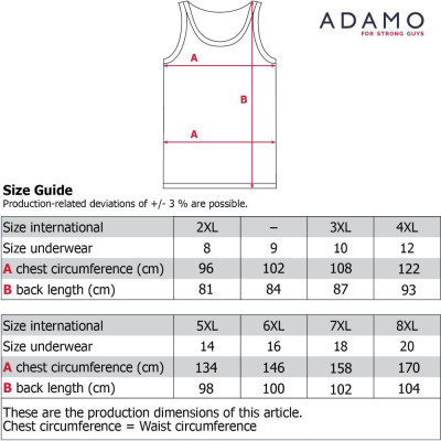 ADAMO tielko pánske 129444 2 kusy nadmerné veľkosti (až 170 cm)