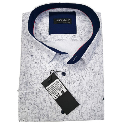 EGO MAN košile pánská BKE-60 krátký rukáv nadměrná velikost