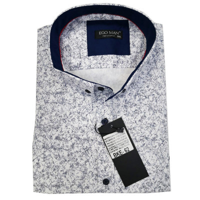 EGO MAN košile pánská BKE-62 krátky rukáv nadmerná veľkosť